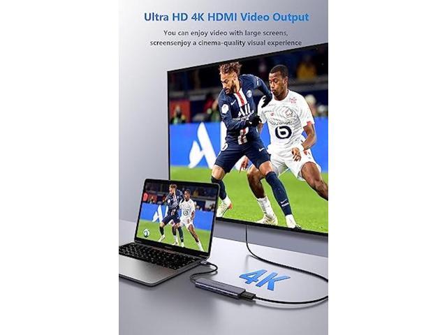 Hub USB-C 6 in 1, adattatore multiporta con HDMI 4K, lettore