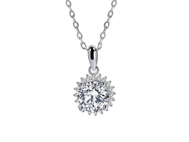 1Ct Moissanite Necklaces for Women 925 Sterling Silver Necklace