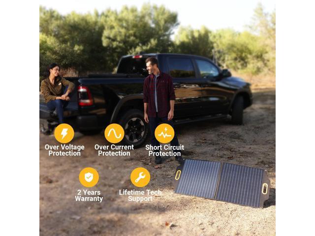 POWERNESS SolarX S80 80W Solar Panel Portable Foldable w/ Patented LCD  Digital Window, for Outdoor Camping Off-grid Trip, for Bluetti EB3A EB70A  AC50S, Jackery Explorer 160 240 300 500 Anker Goal Zero 