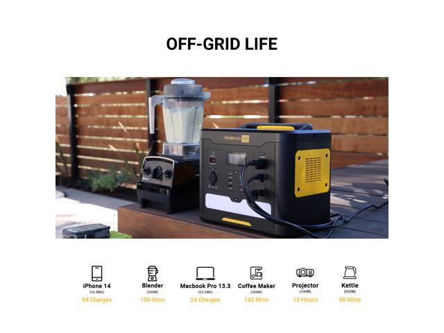 POWERNESS 1500W/1566Wh Solar Power Station Generator with Portable ...