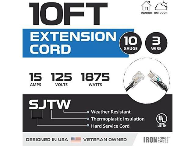 IRON FORGE 2 Pack of 10 Gauge Extension Cord 25ft with 3 Outlets, 25ft  Heavy Duty Extension Cord with Multiple Outlets 3 Prong Lighted Plug, Multi  Pack Weatherproof Outdoor Extension Cord, Yellow 10/3 - Yahoo Shopping