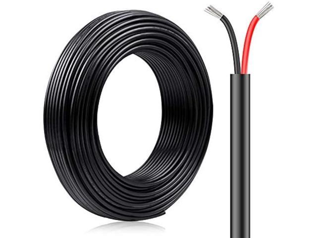 20M/65.6ft 12V Low Voltage Wire, Outdoor Landscape Lighting Cable, 22 Gauge  Conductor Extension Cable, 22AWG Electrical Cord Red & Black Tinned Copper  Hookup Wire Kit, 2 Pin with Black Reel Package 