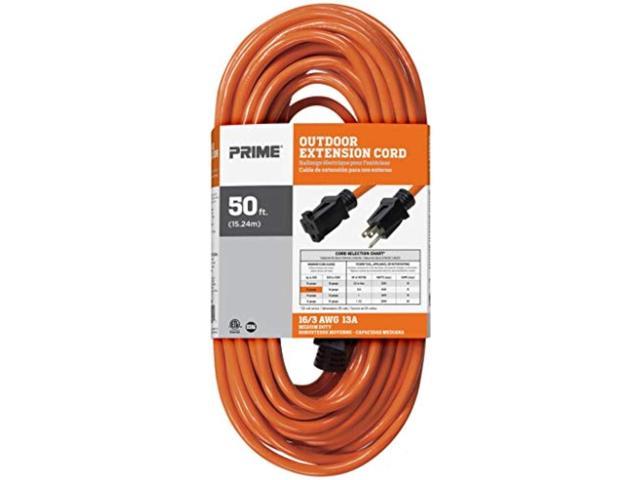 Prime Wire & Cable EC501630 50-Foot 16/3 SJTW Medium Duty Extension Cord,  Orange 
