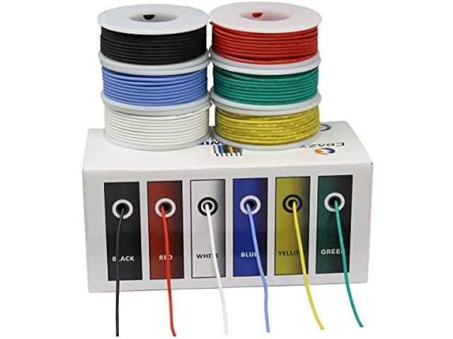 BOJACK 16 AWG Flexible Silicone Wire Electric Wire Hook up Wire Kit 300V  Cables with Plus 20 4mm Heat Shrink Tubings and a Mini Wire Stripper(5  Colors 13.12Ft Each Color, 16AWG) 