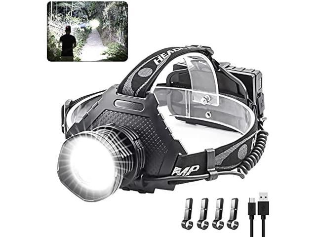 NetCan Heavy Duty Rechargeable Headlamp, Super Bright LED HeadLamp with High  Lumens Xhp 70.2 LED chip, Zoomable and Waterproof LED Hardhat Headlamp with  Rechargeable Batteries, (NC-Headlamps-70.2)