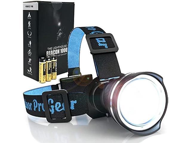 Headlamp Flashlight Battery Powered LED Headlight for Adults Zoomable,  Super Bright  Comfortable Outdoor Head Lamp for Hiking, Fishing,  Hunting, Camping [3-AA Batteries Included]