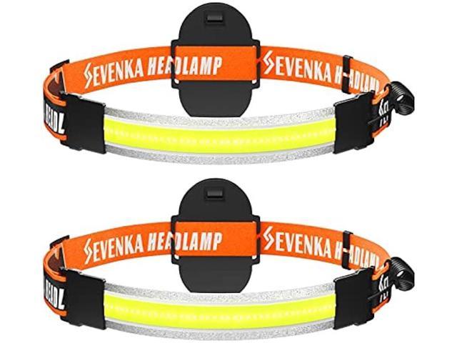 SEVENKA Headlamp Flashlights, Bright LED Headlamp, 210° Wide Beam, 500  Lumens, 2.5oz Lightweight Headlamp, Adjustable Headband Light for Running,  Hiking, Camping, Hardhat Headlight (No AAA Battery)