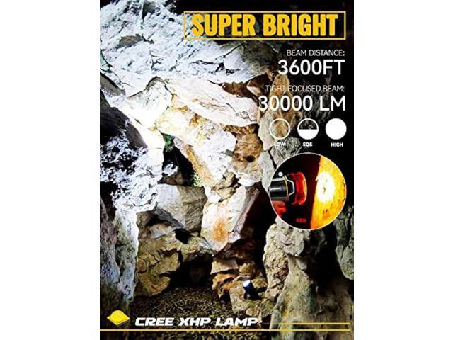 Durapower Rechargeable Spotlight, 60000 Lumen Super Bright LED