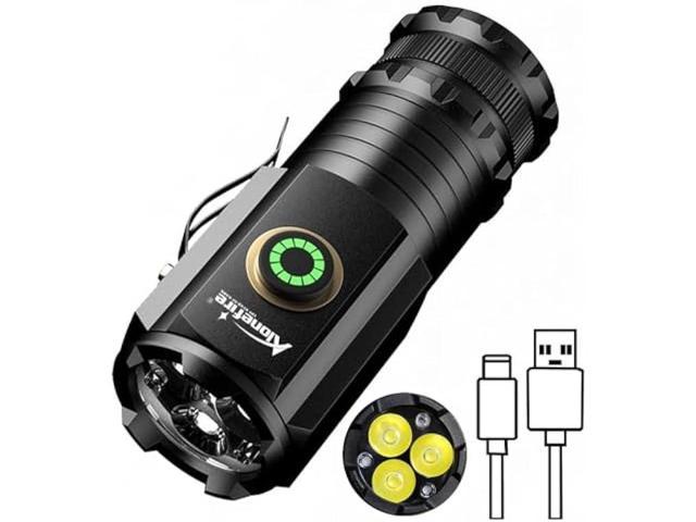 Alonefire X23 Mini LED Flashlight Type C USB Rechargeable Bright Small Torch  Modes Portable Pen Light Waterproof Long Battery Life with Tail Magnet,  Clip, Battery for Outdoor, EDC Carry, Hiking