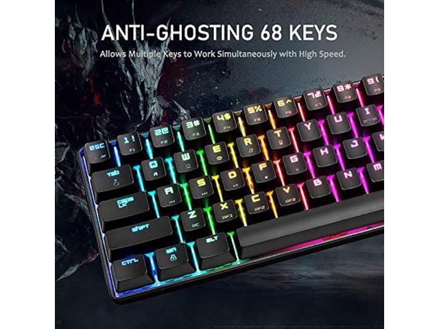  NACODEX Mini 60% Mechanical Gaming Keyboard - PBT Pudding  Keycap Bluetooth 5.0 Rainbow Keyboard - 1000mAh Ultra-Compact Keyboard for  Win/Mac/PC Gamer (Blue Switch Black) : Video Games