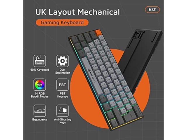 MAGIC-REFINER MK21 UK Layout 60% Mechanical Gaming Keyboard Dye-Sublimation  PBT