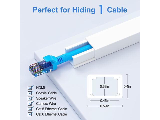 One Cord Cover Wall - 153in Mini Wire Hider, Wire Cover for Hiding Speaker  Wire, Baby Monitor Cord - Paintable Wire Channel for Cable Concealer, 9X