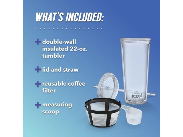Mr. Coffee Iced Coffee Maker, Single Serve Machine with 22-Ounce Tumbler  and Reusable Coffee Filter, Black