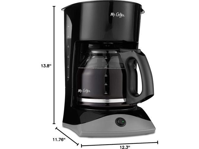 Mr. Coffee Coffee Maker with Auto Pause and Glass Carafe, 12 Cups, Black &  Simple Grind 14 Cup Coffee Grinder, Black