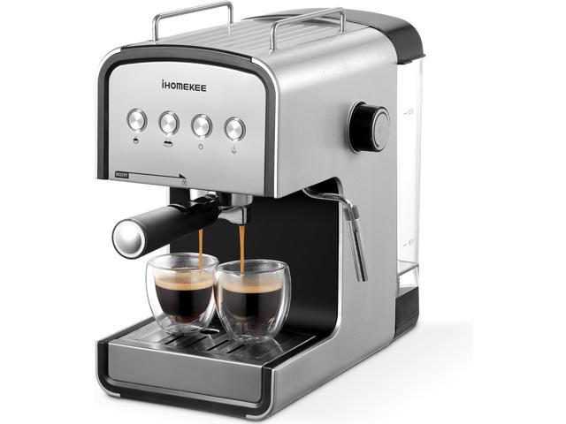 SUMSATY Espresso Coffee Machine 20 Bar, Retro Espresso Maker with Milk  Frother Steamer Wand for Cappuccino, Latte, Macchiato, 1.8L Removable Water