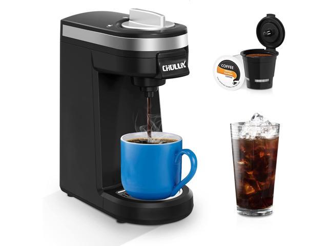 CHULUX Single Serve Coffee Maker, 12 Ounce Single Cup Coffee Machine, One  Button Operation with Auto Shut-Off for Coffee or Tea, Cyan