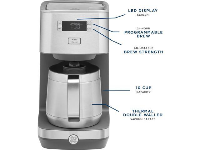 Elite Gourmet EHC9420 Automatic Brew & Drip Coffee Maker with Pause N Serve  Reusable Filter, On/Off Switch, Water Level Indicator, Stainless Steel