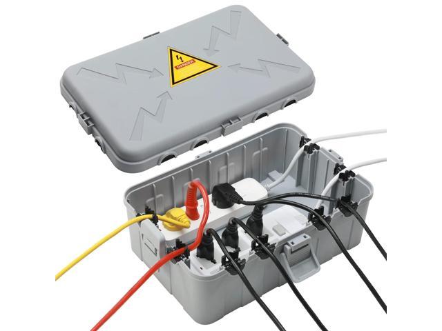Outdoor Electrical Box Weatherproof, Diivoo Waterproof Extension Cord Box  Protector, Enough Space 4 Cable Seal Entry, IPX4 Protect Power Strip, Timer  Outlet Plug, Holiday Light Decoration, Black : : Tools & Home