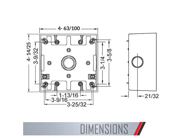 2-Gang Weatherproof Box, Three 3/4 in. Outlets, Bronze 