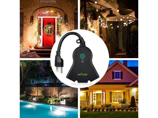 BN-LINK Smart WiFi Heavy Duty Outdoor Outlet, Timer and Countdown Function,  No Hub Required for Outdoor Lights, Compatible with Alexa and Google