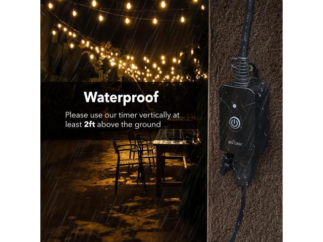 Minoston Outdoor Smart Plug, IP65 Waterproof, Wi-Fi Heavy Duty Timer Outlet,  Compatible with Alexa Google Assistant, 2.4Ghz Network Only, ETL Listed,  Black 