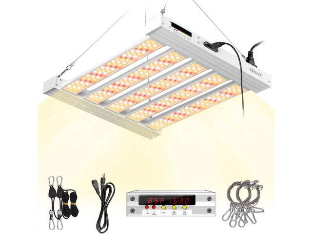 SZHLUX 180W LED Grow Light 3×3ft with Timer and Temp Control, Full ...