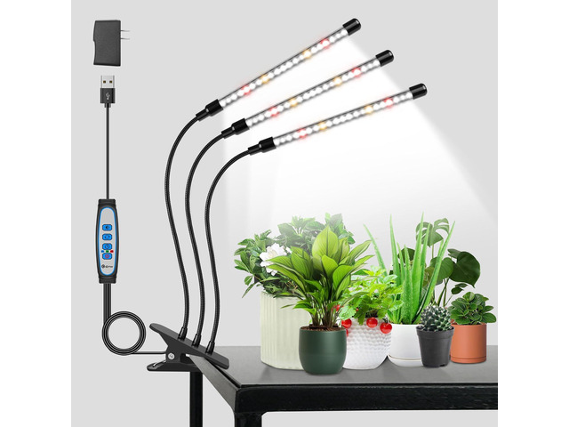 Wolezek Grow Lights for Indoor Plants Full Spectrum, 6000K 3 Head Plant ...
