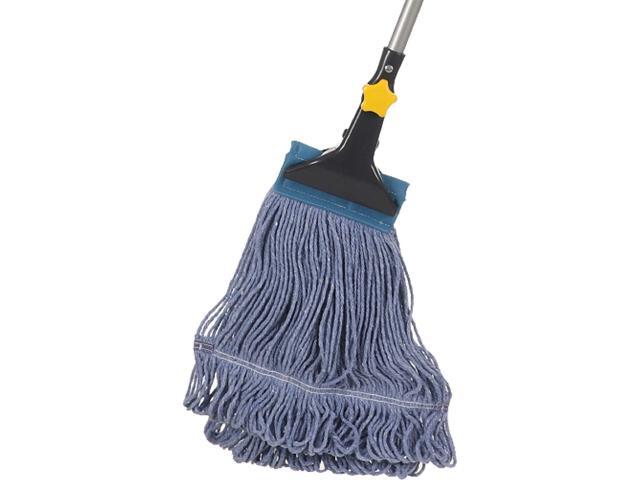 Yocada Looped-End String Wet Mop Heavy Duty Cotton Mop Commercial Industrial Grade Telescopic Iron Pole Jaw Clamp Floor Cleaning... 