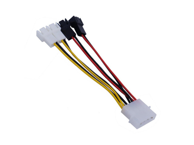 1Pcs 4-Pin Molex to 3-Pin fan Power Cable Adapter Connector 12v*2 / 5v ...