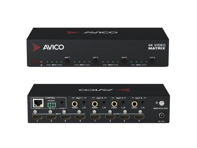 AvicoTech4x4HDMIMatrixSwitch|HDMI2.04K60|ARC|HDR|DolbyVision|Downscaling|WebGUI|Switcher|Splitter