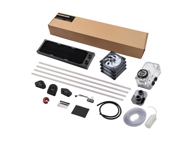 Phanteks Glacier EZ-Fit 360 D30-KIT, Complete DIY Water-Cooling Kit, CPU-Block, Reservoir, 360x30mm Radiator, D30-120 Fan Triple-Pack, Hard Tube, Bending Tools, RGB, Black