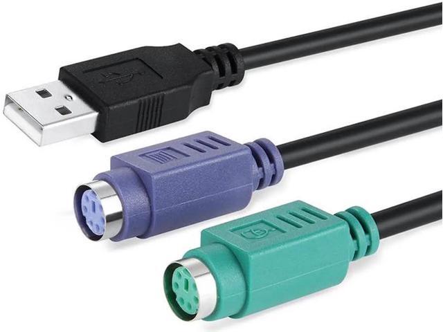Computer USB to PS2 keyboard and mouse adapter cable PS/2 female to USB ...
