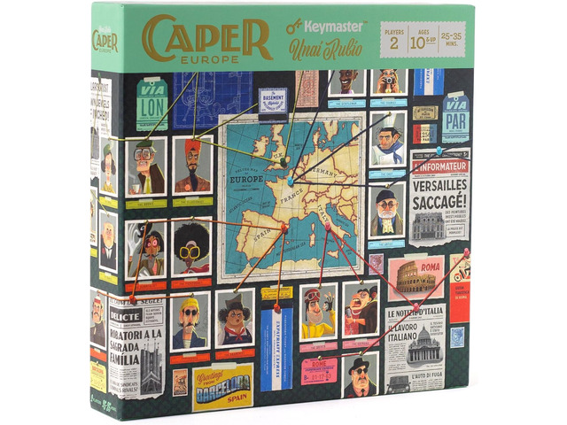 Keymaster Games Caper Europe Strategic Two-Player Board Game for Ages ...