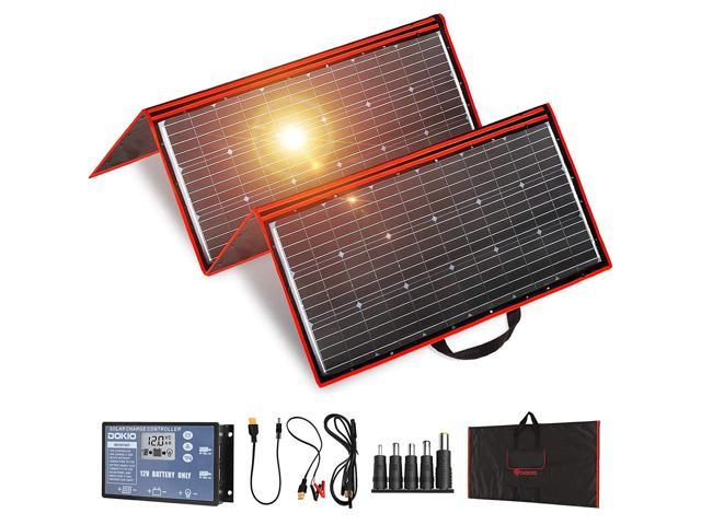 DOKIO 300W 18V Portable Solar Panel Kit Folding Solar Charger with 2 ...