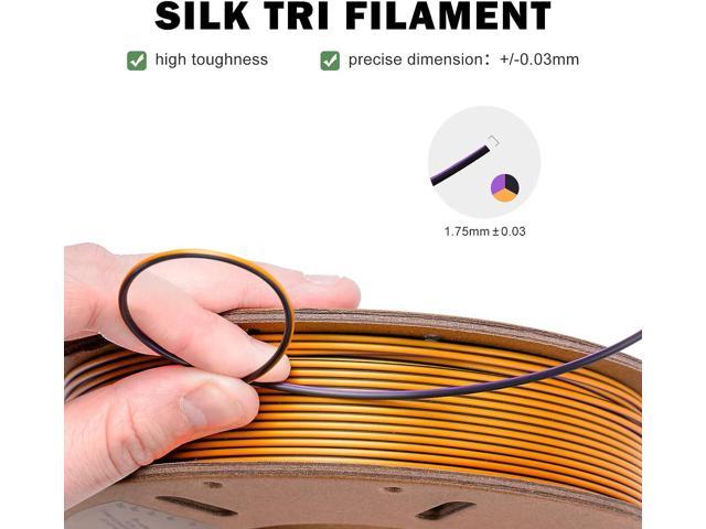ERYONE PLA Filament 1.75mm for 3D Printer - Silk Multicolor Filament Bundle  Dimensional Accuracy +/- 0.03 mm 3D Printing Filamemt 250g X 4 Spools  (Tri-Colors D) 