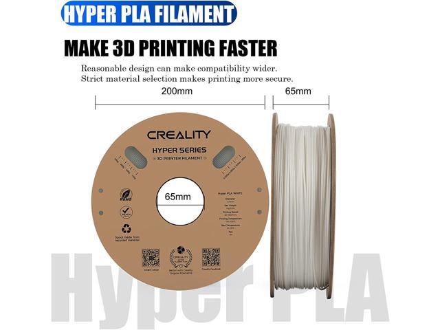 Creality PLA Filament Pro, Hyper PLA High Speed 3D Printer Filament, 1.75mm  White Printing Filament, 1kg(2.2lbs)/Spool, Dimensional Accuracy ±0.03mm.  Fit Most FDM Printer 
