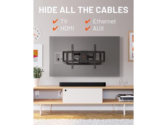 ECHOGEAR in-Wall TV & Soundbar Power Kit Safely Hides Cables Behind Your Wall - Includes Low Voltage Cable Managment to Conceal All TV & Soundbar