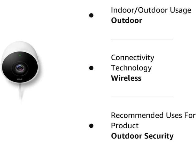 Nest NC2100ES Outdoor Security Camera, MP, Weatherproof Camera, IP Rating  IP65, Diagonal: 130°.