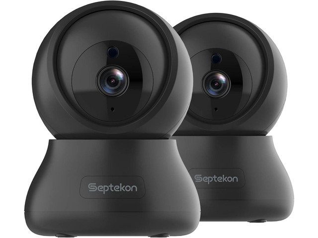 Septekon Indoor Security Camera 2K, 360°Pan Tilt Baby Monitor Pet ...
