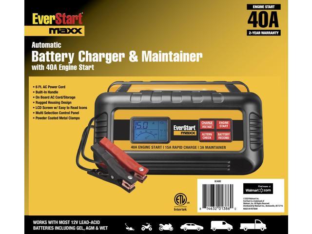 EverStart Maxx 15 Amp Battery Charger and Maintainer with 40 Amp Engine  Start (BC40BE) 