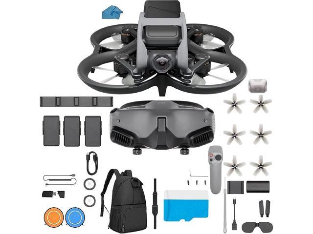 DJI Avata Pro-View Combo (DJI Goggles 2) - With RC Motion 2 Flymore Kit, 3 batteries First-Person View Drone UAV Quadcopter with 4K Stabilized Video, Built-in Propeller Guard, With 128gb Micro SD, Bac