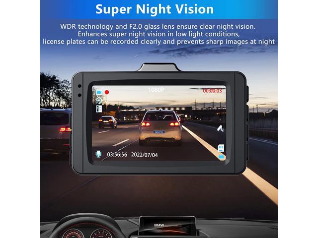 NOLYTH Dash Cam Front Dash Camera for Cars 1080P Full HD Car Camera Dash  Cams with 32G SD Card, 3 LCD Dashcams, F2.0 Glass Lens, WDR, Night Vision