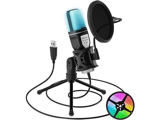 RGB USB Condenser Microphone Cardioid Gaming Mic SF-666R with Anti ...