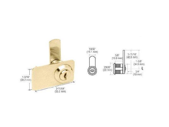 CRL TDK7AKA Aluminum Stick-On Showcase Lock - Keyed Alike Satin Anodized