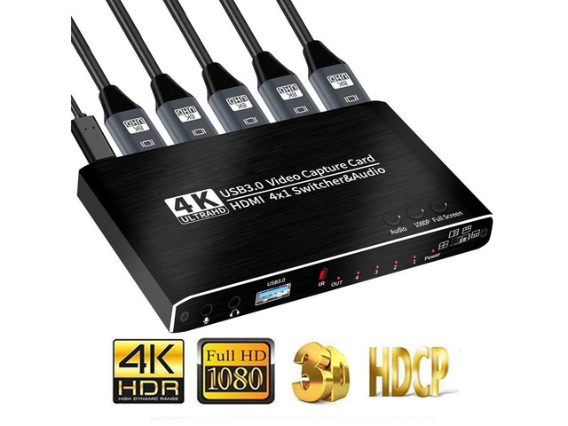 IXJYLCPC 4x1 HDMI Video Capture Card 4K@30Hz 4K30FPS Seamless Switch ...