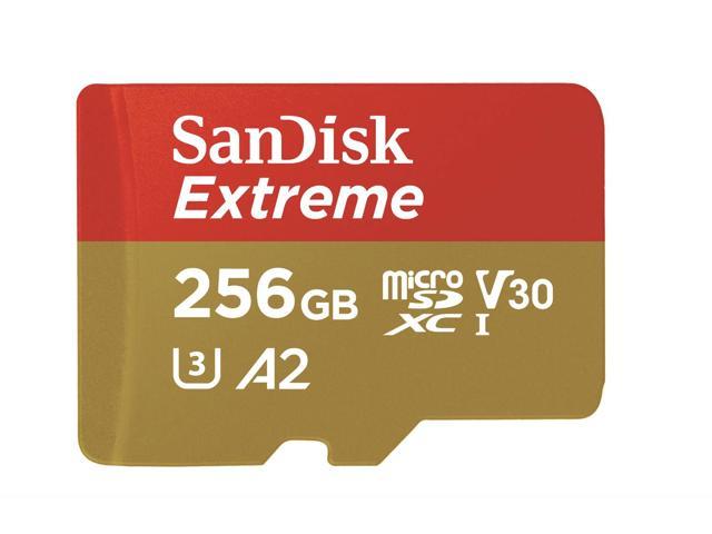 256GB SanDisk Extreme MicroSDHC UHS I Memory Card With Adapter 160MB S U3 V30 4K UHD A2