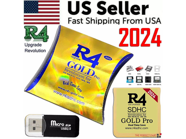 2024 Version R4 Gold Pro SDHC R4i For DS/3DS/2DS Revolution Cartridge ...