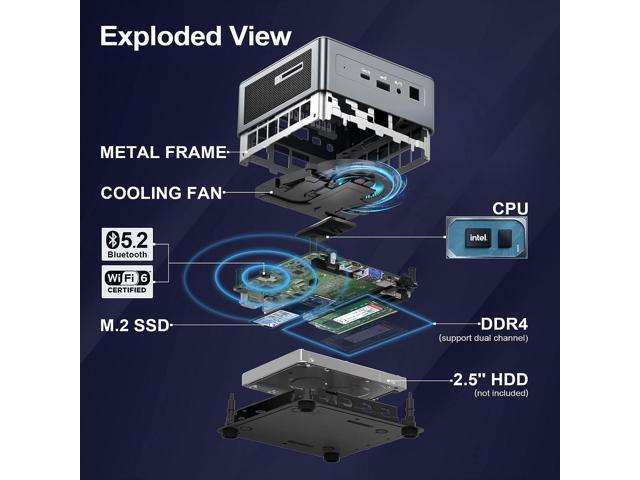 GEEKOM NUC IT11 Mini PC, 1TB Intel i7-11390H Mini Computer (8