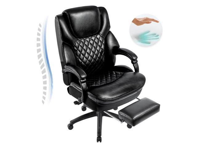 High Back Big & Tall 400lb Office Chair with Footrest Bonded