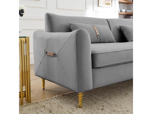 80.3 Modern Sofa Couch Upholstered Sofa Tufted Back Comfy Velvet